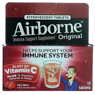 Airborne Very Berry, 10 Effervescent Tablets Each (Pack of 8)