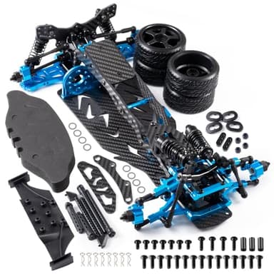 WEFEINO Alloy & Carbon RC Chassis Body Frame Kit Rear Wheel Drive Upgrade Parts for 1/10 Sakura D5 Standard+MR RC Road Drift Car