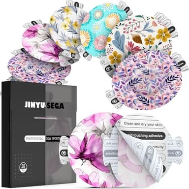 Sensor Covers for Libre 3 Waterproof - 20pcs Adhesive Patches for Libre 3,with Easy-Peel Tab Pre-Cut Backing,CGM Sensor Tape for 10-14 Days Floral