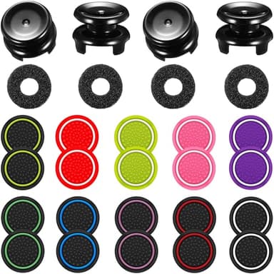 Controller Accessories Thumbstick Grips for Xbox, 2 Pairs HIGH Stick, 20 PCS Joystick Thumb Grips Extenders and 4 PCS Precision Rings Attachments for Xbox One/Series X Control - Mixed Color 6