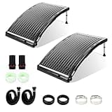 Kirumie Solar Pool Heater for Above Ground Pool, Inground Pool Warmer, Solar Water Heater with 4 Adapters, 4 Hoses & Clamps, 4 Plumbers Tape, and Telescopic Legs (2 Set)