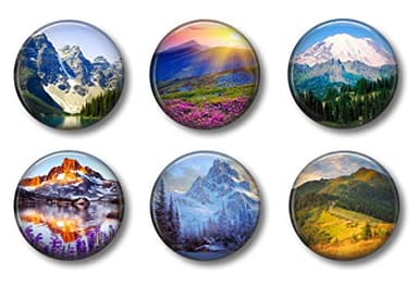 BTS Cute Locker Magnets - Mountain Scenes - School Supplies - Whiteboard Office or Fridge - Funny Magnet Gift Set (Mountains)