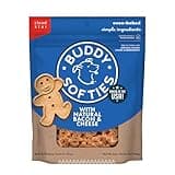 Buddy Biscuit Softies 6 oz Pouch, Soft & Chewy, Natural Bacon and Cheese Flavor Dog Treats, Oven Baked in the USA
