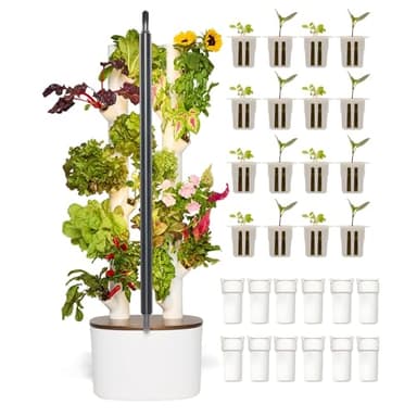 Gardyn Studio 1 Vertical Hydroponics Growing System Kit - 16 Non-GMO Plants, Herbs, Vegetables - Tower Garden - Hydroponic Herb Garden Planter Indoor Kit - Indoor Gardening System with LED Grow Lights