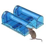 Humane Mouse Trap | Catch and Release Mouse Traps That Work | Mice Trap No Kill for mice/Rodent Pet Safe (Dog/Cat) Best Indoor/Outdoor Mousetrap Catcher Non Killer Small Capture Cage (Blue)