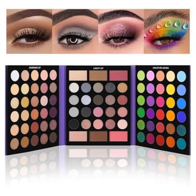 UCANBE Pretty All Set Eyeshadow Palette Pro 86 Colors Makeup Kit Matte Shimmer Eye Shadow Highlighters Contour Blush Powder All In One Makeup Pallet Holiday Christmas Valentine's Day Gift Set
