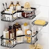 MAXIFFE Shower Caddy Organizer, 3-Pack Corner Shower Caddy Organizer Shelves Storage Rack Accessories for Bathroom Countertop Home Decor Set, Black