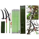 Shaledig Pole Saws for Tree Trimming, 26Feet Manual Branches Trimmer Set with Double Hook Saw Set, Long Handle Tree Pruner Cutter Tree Trimmer Pruning Saw, Sharp Tree Pruner with Extendable Pole