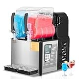 VEVOR Commercial Slushy Machine, 4Lx2 Double Tank Frozen Drink Machine, 32 Cups Stainless Steel Margarita Smoothie Frozen Drink Maker, Slushie Maker for Home Party Restaurants Cafe Bars