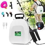 Battery Powered Sprayer 3.2 Gallon, VAXMAY Backpack Sprayer with 3 Adjustable Speeds, Battery Indicator, 5 Mist Nozzles, 41" Retractable Wand, USB Rechargeable Weed Sprayer for Lawn Garden Yard