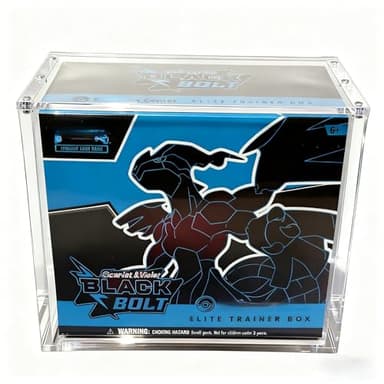 5mm Thick Acrylic ETB Display Case, Magnetic Closure, Ultra Clear Dustproof Protective Storage Box Compatible with TCG Elite Trainer Boxes