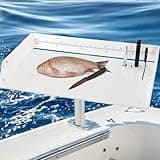 BEAMNOVA Boat Cutting Board Bait Table White Boat Bait Cutting Board With Plier Storage and Knife Slot,Bait Table for Boat with Rod Holder Mount Fishing Fillet Table，Boat Accessories Marine，20”x12“