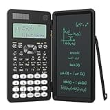 Scientific Calculator for School with Notepad, ROATEE Middle and High School Supplies for Students, 82 MS Foldable 2-Line Display Science Calculator with Writing Tablet, Solar and Battery Powered