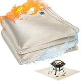 Svepndic 37'' Square Fire Pit Mat Compatible with Solo Stove,Fireproof Blanket Under Fire Pit BBQ Grill Floor Mat Heat Resistant Rug Fiberglass Insulation Blanket to Protective Deck Patio Grass