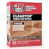 J-B Weld Tabletop Epoxy Resin, 32oz Kit, Cures Clear, Fast Cure Time, Minimal Bubbling, Scratch & Water Resistant