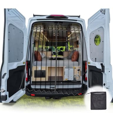 Vanhoxcci 83''H x 59''W Magnetic Van Bug Screen Fit for Mercedes Sprinter, Ford Transit Medium & High Roof Side and Rear Door, Sliding Door Magnetic Mosquito Net for Van