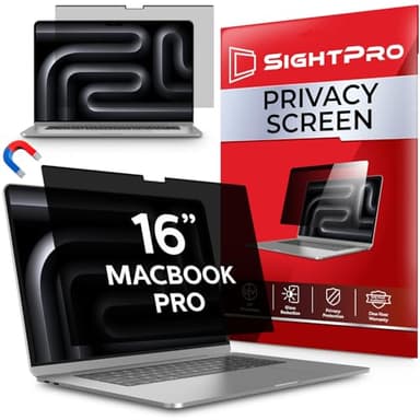 SightPro Magnetic Privacy Screen for MacBook Pro 16 Inch (2021-2026, M1, M2, M3, M4, M5, Pro, Max) Patented Removable Laptop Privacy Filter Shield and Protector