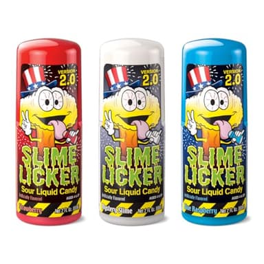 Toxic Waste - 4th of July Licker 2.0 Rolling Liquid Candy - Blue Raspberry, Strawberry & Mystery - 3 Pack