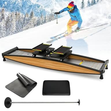 Aredwhiterui Pro Ski Simulator Machine for Home/Gym | Customizable Resistance | 330lbs Capacity | Solid Oak Frame | Multifunctional Cardio Trainer for Fitness & Ski Exercise