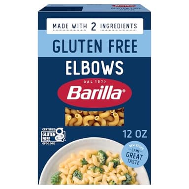 BARILLA Gluten Free Elbows Pasta, 12 Ounce - Non-GMO Gluten Free Pasta Made with 2 Ingredients