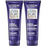 L’Oreal Paris EverPure Sulfate Free Brass Toning Purple Shampoo and Conditioner Set for Blonde, Bleached, Silver, or Brown Highlighted Hair, 1 Kit