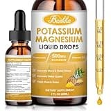 Potassium Magnesium Supplement - High Absorption Magnesium Complex 500mg & Potassium 99mg Plus Calcium, Vitamin D3, Zinc, Sugar Free Drops Supplement for Leg Cramps, Energy, Metabolism, for Adult
