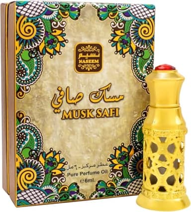 Naseem Musk Safi 6ml Attar Perfume Oil for Men & Women | Rich Musk, Amber, & Sandalwood Blend Eau De Parfum | Long-Lasting, Hypoallergenic Fragrance | Premium Alcohol-Free, Skin-Friendly Scent