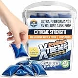 RV Holding Tank Treatment Pods by Clean Camper | Powerful Odor Eliminator & Waste Breaker | Keeps Sensors Clean | All Season- EcoBlast Technology | Extreme Strength | American Owned