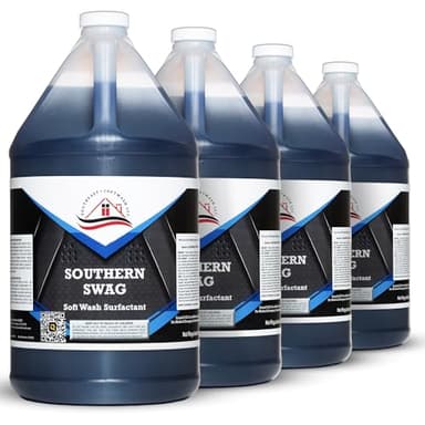 Southeast Softwash Southern Swag - Professional Exterior House Cleaner, Siding Cleaner & Roof Wash Surfactant for Pressure Washing & Soft Wash Applications | Fresh Rain Scent, 1 Gallon (4 Pack)