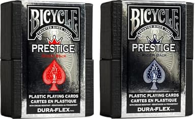 Bicycle Prestige Waterproof Plastic Playing Cards, Red and Blue 2 Pack