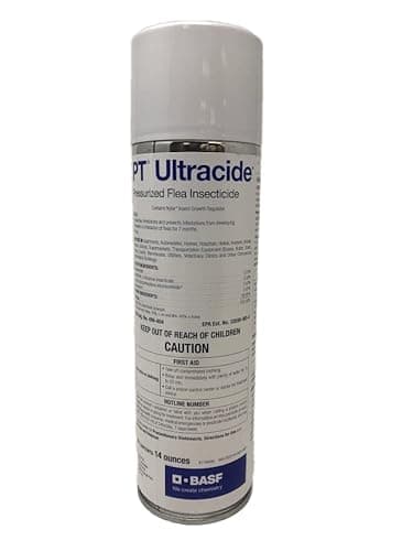 BASF PT Ultracide Flea Insecticide with IGR - Pyrethrin & Pyriproxyfen Spray - 14oz Aerosol - 7 Month Control