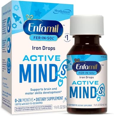 Enfamil Fer-in-Sol Iron Supplement Drops for Infants, 50 mL Dropper Bottle