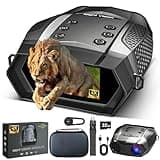 Night Vision Goggles, 3.2” HD Screen, 2625FT View Range, 5000mAh Battery, 7 IR Levels, 8X Zoom, 128GB - 4K Night Vision Binoculars Gift Set with Compass for Hunting, Wildlife, Security