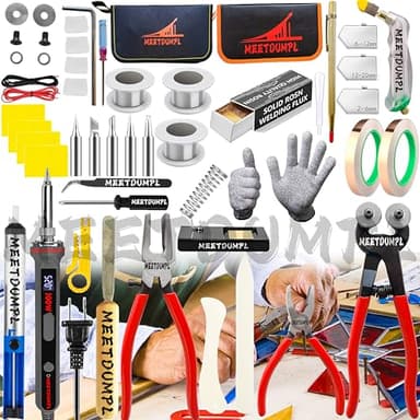 MEETDUMPL Stained Glass Kit，Stained Glass Supplies，Stained Glass Kits for Adults，with 100W Soldering Iron Kit,Glass Cutter Tool Kit,for Stained Glass Making.（Patent has been registered）.(3)