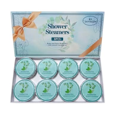 Shower Steamers Aromatherapy 8 Pack, Menthol & Eucalyptus Shower Bombs with Natural Essential Oils, Quick Relief Nasal Congestion, Relaxation & Self Care Gifts for Women & Men