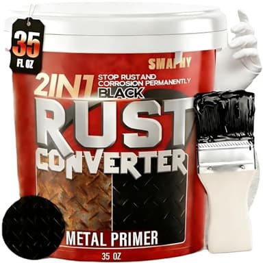 2 in 1 Rust Converter & Metal Primer (Black), 35 oz Ultra Automotive Heat-Stable Rust Reformer & Rust Encapsulator Paint for Car, Trailer, Truck Frame, Chassis, Mort, Long-Lasting Anti-Rust Inhibitor & Neutralizer with Protection, Permanently Stops and Removes Corrosion, Matte Black