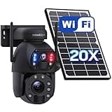 INQMEGA [20X Optical Zoom] 6MP Solar Security Camera with Dual-Screen,Solar Camera Wireless Outdoor,Color Night Vision,Dual Screen,2.4G WiFi