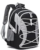 BLUEFAIRY Middle High School Backpack for Boys Girls Large Back Pack with Laptop Compartment Book Bag for Back to School Stuff Supplies Schoolbag Bookbag for Kids Teens Teenagers Black/Grey