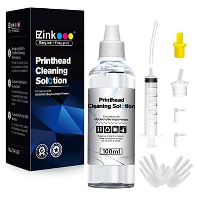 E-Z Ink Printer Cleaning Kit for Epson Ecotank Printer, Printerhead Cleaning kit for HP/Canon/Brother Inkjet Printers, Printhead Cleaning Solution, 100ML