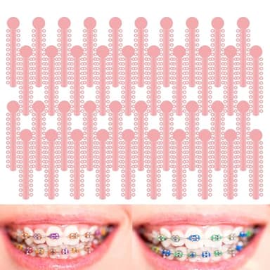 TTKBHHQ-1040pcs Orthodontic Ligature Ties Multi-Color Orthodontic Elastomeric O-Rings Braces Rubber Bands,26 O-ring ligatures per unit (pink)