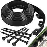 40 Ft No Dig Garden Landscape Edging Borders 2.5 Inch Tall Flower Bed Lawn Edging Black Plastic Yard Grass Border Paver Edging for Landscaping