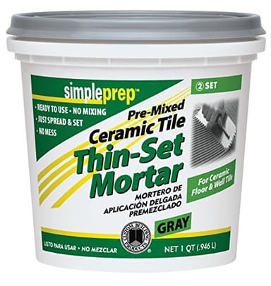 Simple Set CTTSGQT GRAY 1 Qt Gray Simple Set™ Pre Mixed Ceramic Tile Thin Set Mortar