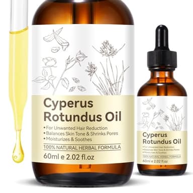 WHLH & WELL-BEING Cyperus Rotundus Oil for Hair Removal, 100% Pure Natural Oil for Skin & Hair Care, Supports Skin Moisture, Suitable for All Skin Types 1Pack