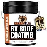 BEEST RV Roof Coating White, 1 Gallon Covers up to 50 sq ft (2 Coats), Solar Reflective & Waterproof Sealant| Elastomeric Leak Repair Coating, Liquid Rubber RV Roof Sealant for Trailers, Camper & More