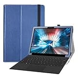 Bige for Dell Latitude 7200 / 7210 12.3" 2-in-1 Tablet Case, PU Leather Folio 2-Folding Stand Cover, Dark Blue