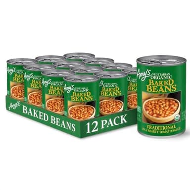 Amy's Organic Baked Beans Canned, Traditional, Vegan Gluten Free, Vegetarian, 15 Oz (12 Pack)