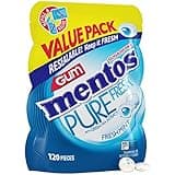 Mentos Pure Fresh Holiday Sugar-Free Chewing Gum with Xylitol, Fresh Mint, Holiday Christmas Stocking Stuffers for Adults & Kids, 120 Piece Bulk Resealable Bag (Pack of 1)