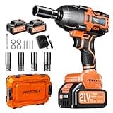 Cordless Impact Wrench, 900Ft-lbs (1200N.m) 1/2" Brushless Impact Gun, 21V High Torque Power Impact Driver, 2x4.0Ah Batteries Electric Impact Motor Variable Speeds for Car/Truck RV/Mower