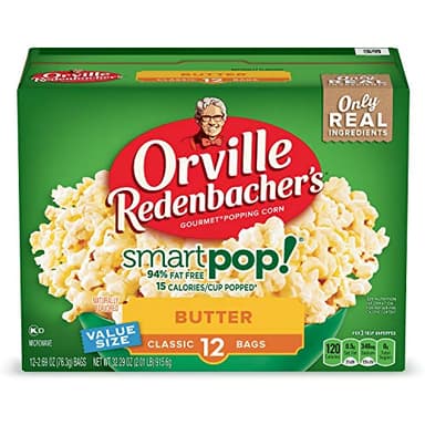 Orville Redenbacher’s Microwave Popcorn SmartPop! Value Size, Butter Flavor, 4g Fiber Per Serving, 2.69 oz., 12-Count