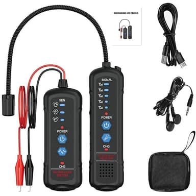 Underground Wire Locator and Cable Tracker Kit, Professional Wire Finder with Signal Detector, Carrying Case and Accessories